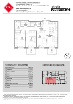 Mieszkanie, 86,66 m², 4 pokoje, 3 piętro, oferta nr II-B1.B.M19