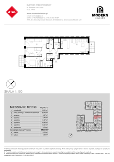 Mieszkanie, 94,92 m², 4 pokoje, 2 piętro, oferta nr M2.2.98