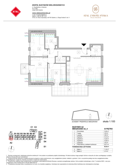 Mieszkanie, 80,38 m², 4 pokoje, 3 piętro, oferta nr A2_4