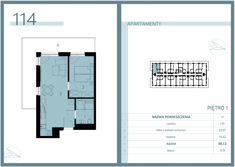 Apartament, 37,02 m², 2 pokoje, 1 piętro, oferta nr A/114