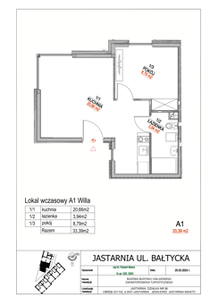 Apartament inwestycyjny, 33,39 m², 2 pokoje, parter, oferta nr A1 Willa