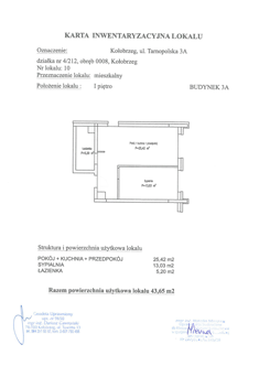 Mieszkanie, 43,65 m², 2 pokoje, 1 piętro, oferta nr A10