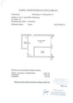 Mieszkanie, 43,94 m², 2 pokoje, 1 piętro, oferta nr C10