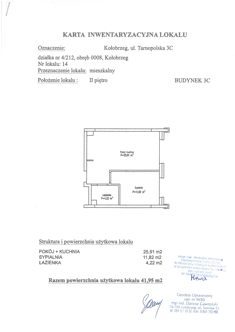 Mieszkanie, 41,95 m², 2 pokoje, 2 piętro, oferta nr C14