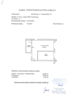 Mieszkanie, 43,68 m², 2 pokoje, 2 piętro, oferta nr C15