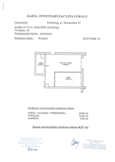 Mieszkanie, 40,97 m², 2 pokoje, 3 piętro, oferta nr C20