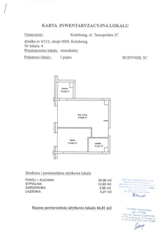 Mieszkanie, 46,81 m², 2 pokoje, 1 piętro, oferta nr C6