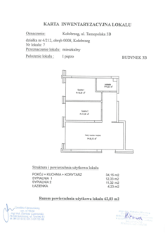 Mieszkanie, 62,03 m², 3 pokoje, 1 piętro, oferta nr B7