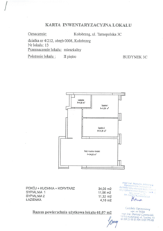 Mieszkanie, 61,07 m², 3 pokoje, 2 piętro, oferta nr C13