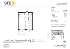 Mieszkanie, 39,88 m², 2 pokoje, 3 piętro, oferta nr C2/3/03