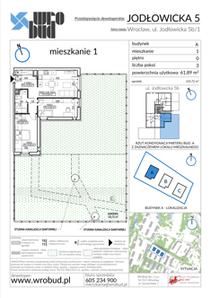 Mieszkanie, 61,89 m², 3 pokoje, parter, oferta nr A1