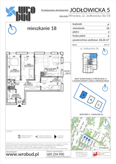 Mieszkanie, 66,26 m², 4 pokoje, 2 piętro, oferta nr A18