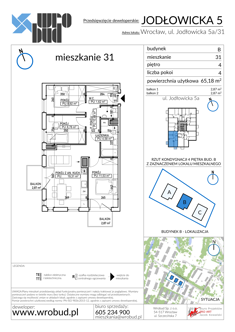 Mieszkanie, 65,18 m², 4 pokoje, 4 piętro, oferta nr B31