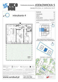 Mieszkanie, 55,66 m², 3 pokoje, parter, oferta nr B4