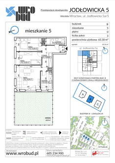 Mieszkanie, 63,18 m², 3 pokoje, parter, oferta nr B5