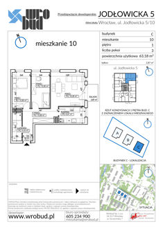 Mieszkanie, 63,18 m², 3 pokoje, 1 piętro, oferta nr C10