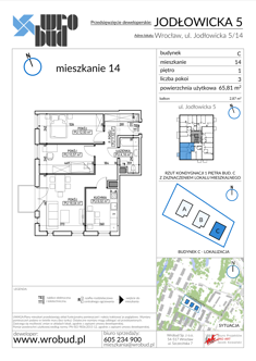 Mieszkanie, 65,81 m², 3 pokoje, 1 piętro, oferta nr C14