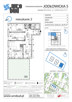 Mieszkanie, 66,26 m², 4 pokoje, parter, oferta nr C2