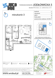 Mieszkanie, 63,18 m², 3 pokoje, parter, oferta nr C3