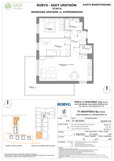 Mieszkanie, 60,32 m², 3 pokoje, 1 piętro, oferta nr SU3/A/1/5