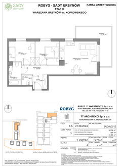 Mieszkanie, 60,04 m², 3 pokoje, 2 piętro, oferta nr SU3/A/2/12