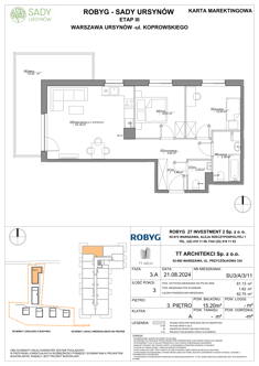 Mieszkanie, 61,13 m², 3 pokoje, 3 piętro, oferta nr SU3/A/3/11