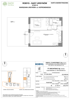 Mieszkanie, 38,24 m², 2 pokoje, parter, oferta nr SU3/B/0/6