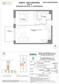 Mieszkanie, 38,24 m², 2 pokoje, 1 piętro, oferta nr SU3/B/1/6