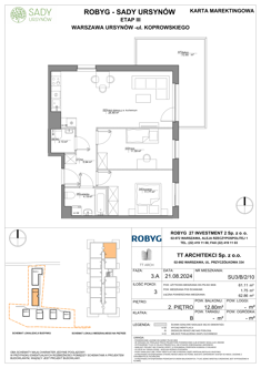 Mieszkanie, 61,11 m², 3 pokoje, 2 piętro, oferta nr SU3/B/2/10