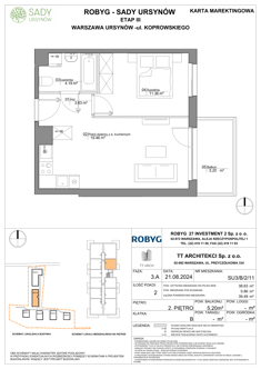 Mieszkanie, 38,63 m², 2 pokoje, 2 piętro, oferta nr SU3/B/2/11