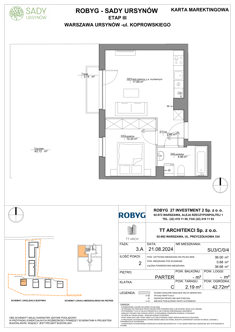 Mieszkanie, 36,00 m², 2 pokoje, parter, oferta nr SU3/C/0/4