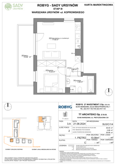 Mieszkanie, 36,00 m², 2 pokoje, 1 piętro, oferta nr SU3/C/1/4