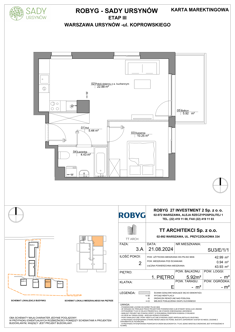 Mieszkanie, 42,99 m², 2 pokoje, 1 piętro, oferta nr SU3/E/1/1