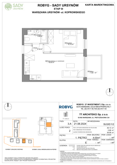 Mieszkanie, 36,13 m², 2 pokoje, 1 piętro, oferta nr SU3/E/1/2