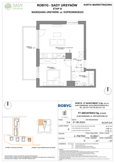 Mieszkanie, 41,00 m², 2 pokoje, 2 piętro, oferta nr SU3/F/2/4