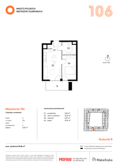 Mieszkanie, 35,86 m², 2 pokoje, 1 piętro, oferta nr D106