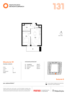 Mieszkanie, 35,87 m², 2 pokoje, 2 piętro, oferta nr E131