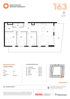 Mieszkanie, 94,66 m², 4 pokoje, 2 piętro, oferta nr F163