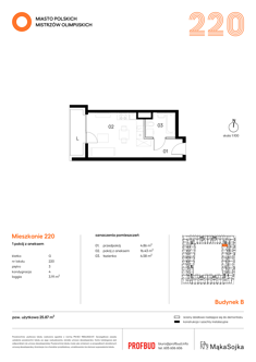 Mieszkanie, 25,87 m², 1 pokój, 2 piętro, oferta nr G220