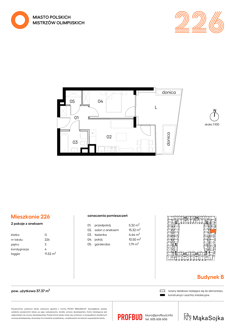 Mieszkanie, 37,37 m², 2 pokoje, 3 piętro, oferta nr G226