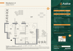 Mieszkanie, 54,04 m², 3 pokoje, parter, oferta nr F-4