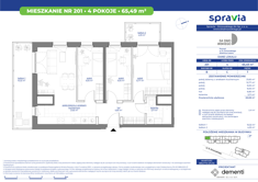 Mieszkanie, 65,49 m², 4 pokoje, 7 piętro, oferta nr 201