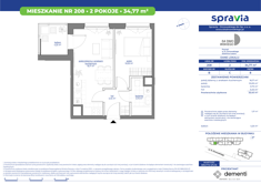 Mieszkanie, 34,77 m², 2 pokoje, 8 piętro, oferta nr 208