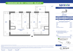 Mieszkanie, 65,49 m², 4 pokoje, 8 piętro, oferta nr 210