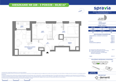 Mieszkanie, 51,35 m², 3 pokoje, 10 piętro, oferta nr 228