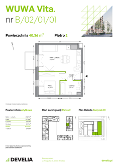 Mieszkanie, 40,36 m², 2 pokoje, 2 piętro, oferta nr B.02.01.01