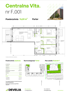 Mieszkanie, 76,59 m², 4 pokoje, parter, oferta nr F.001