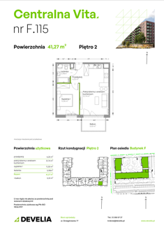 Mieszkanie, 41,27 m², 2 pokoje, 2 piętro, oferta nr F.115