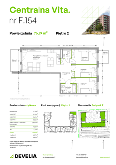 Mieszkanie, 76,59 m², 4 pokoje, 2 piętro, oferta nr F.154