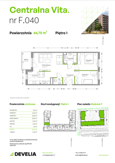 Mieszkanie, 66,75 m², 3 pokoje, 1 piętro, oferta nr F.040